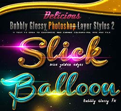 11个糖果风格的PS图层样式(第二版)：Delicious Bubbly Photoshop Styles 2